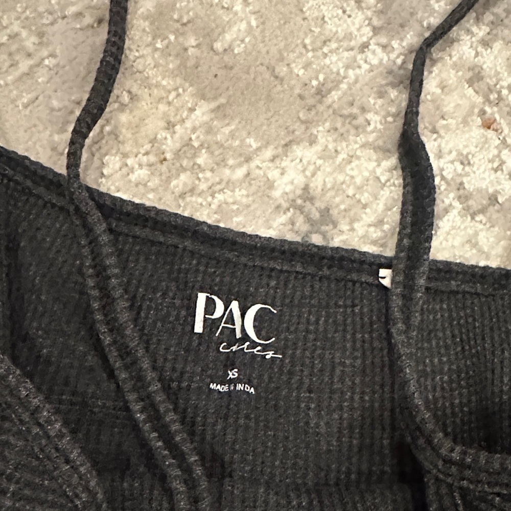 Dark Gray Ribbed Tank Top - Picture 2 of 4